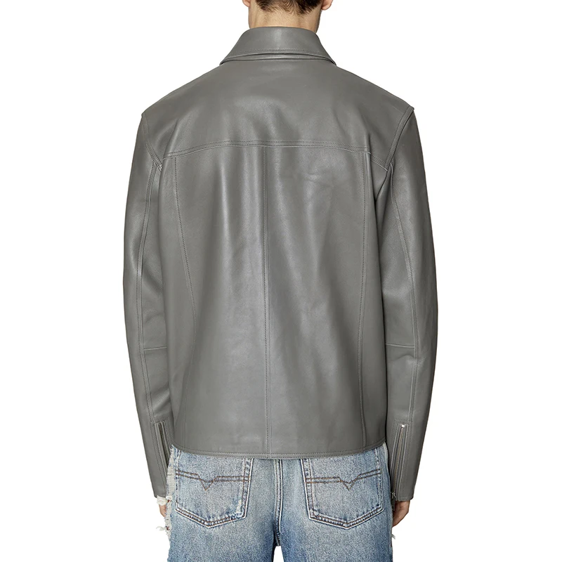 Wholesale Custom PU Motorcycle Zipper Leather Mens Jacket