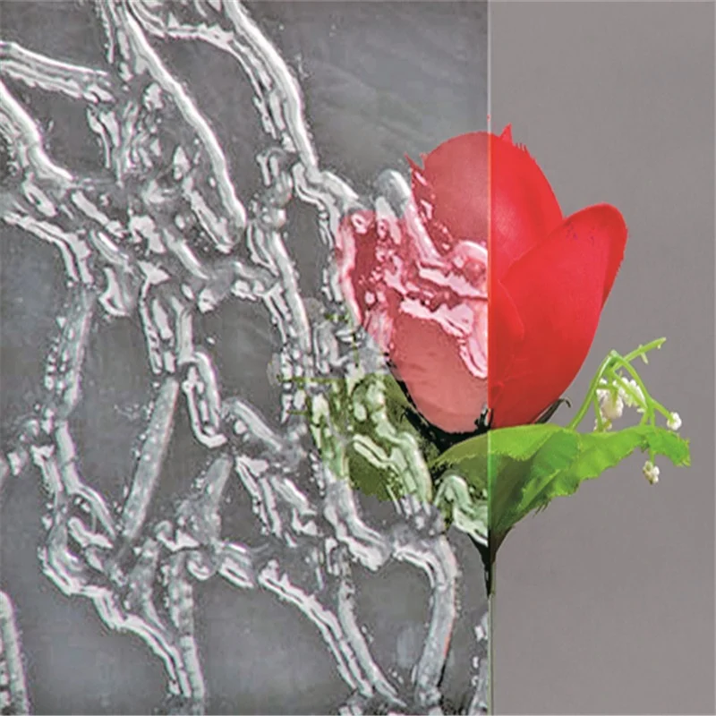 Top-ranking products colored figured Nashiji Flora patterned glass for door