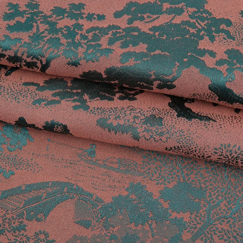 New style two-color Jiangnan misty rain two-color jacquard national wind fabric clothing and dress