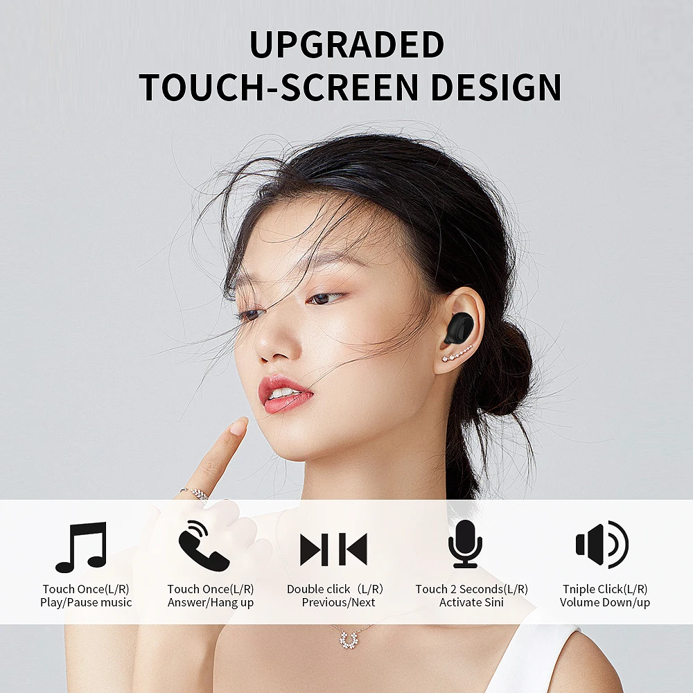 
New Blue tooth headset mobile accessories TWS wireless stereo earbuds earphone wireless headset 