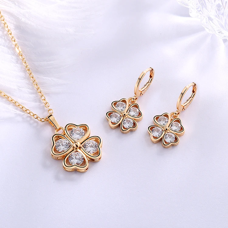2017 dubai 18 carat gold jewelry sets high quality round shape wedding gift jewelry set