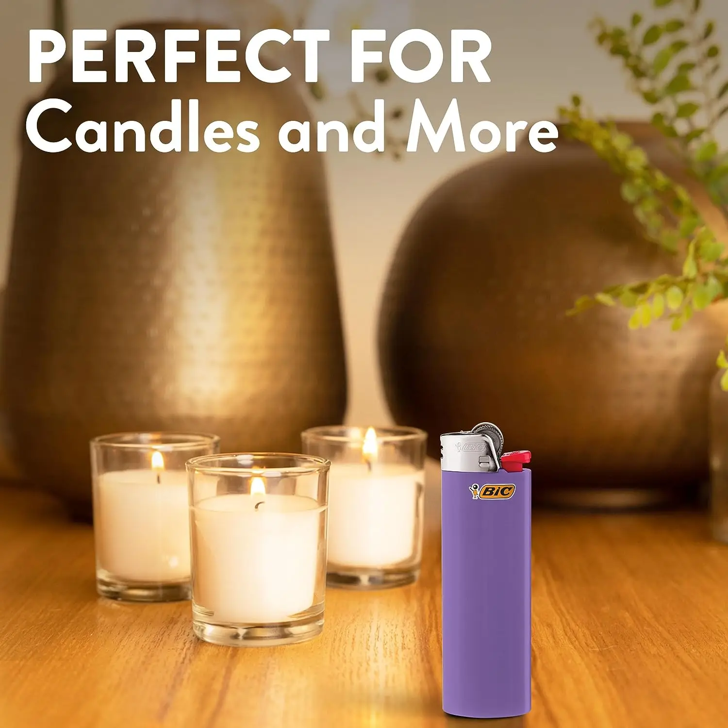 3 фиолетовые зажигалки BIC обычного размера
