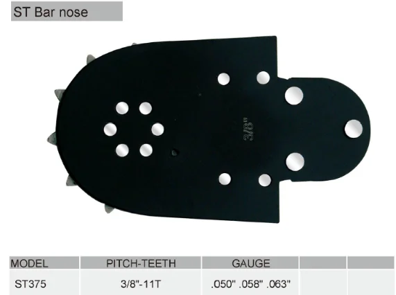 Chain saw steel guide bar nose for replacement bars