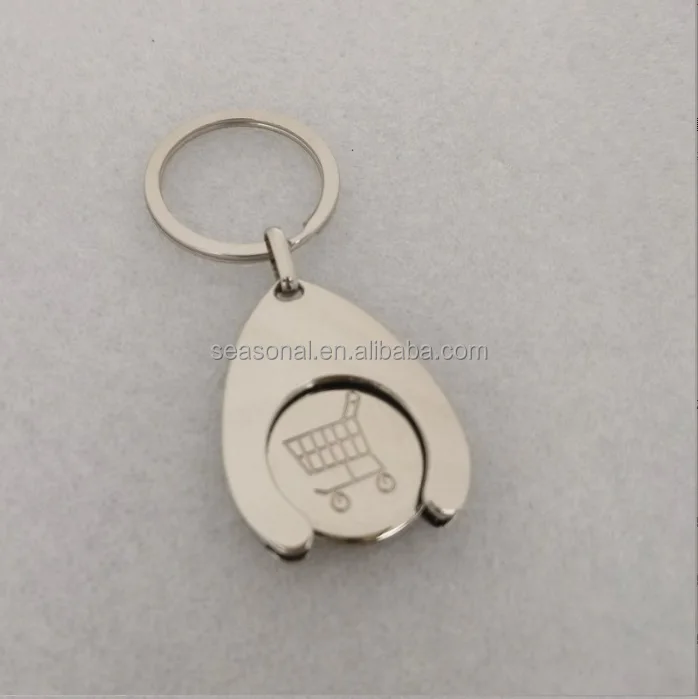 Supermarket Token Trolley Coin Holder Keychain Custom 3d Soft Enamel Metal Keyring