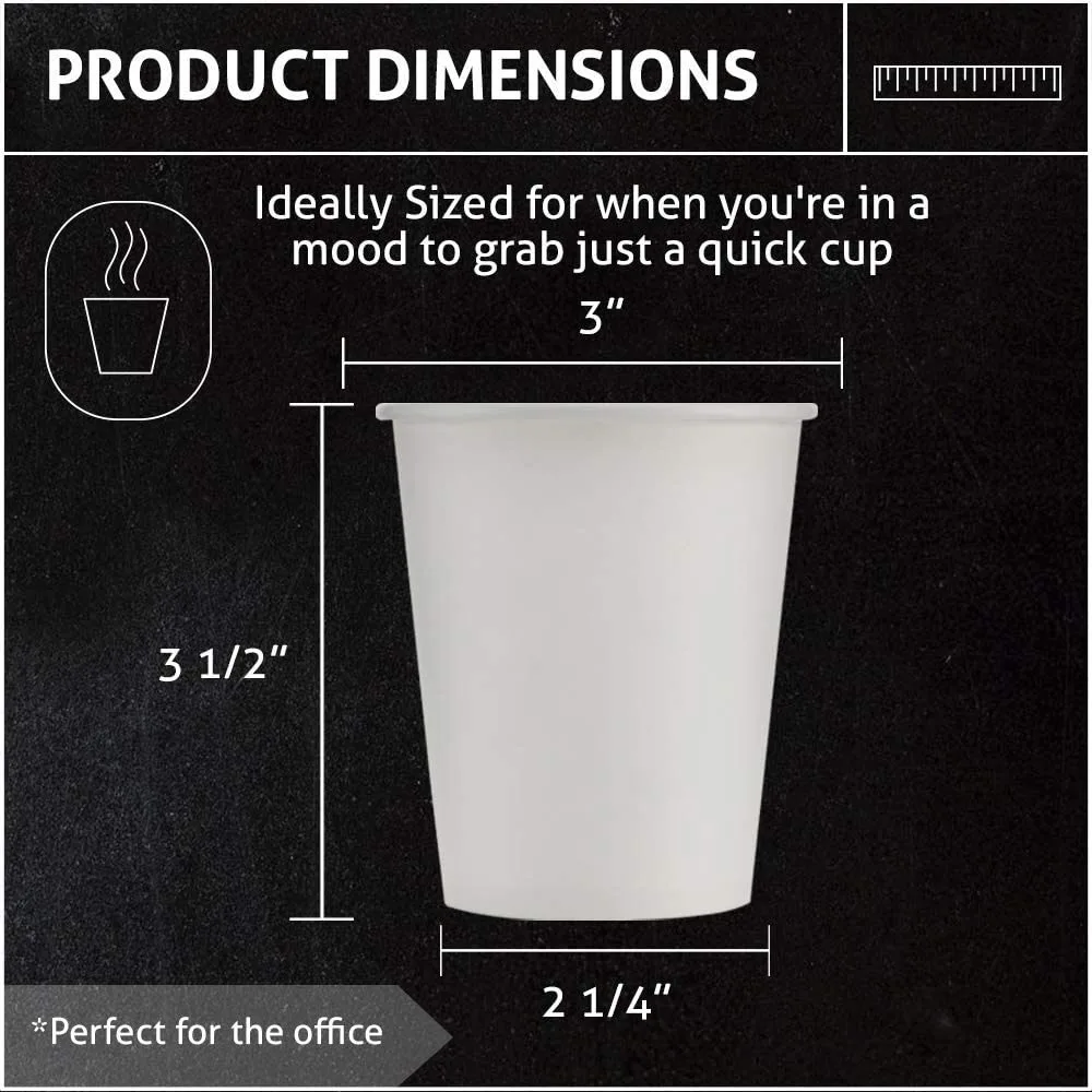 Custom 6oz 8oz Cardboard Vasos De Papel Para Con Tapa Single Double Triple Wall Biodegradable Disposable Cafe Coffee Paper Cup