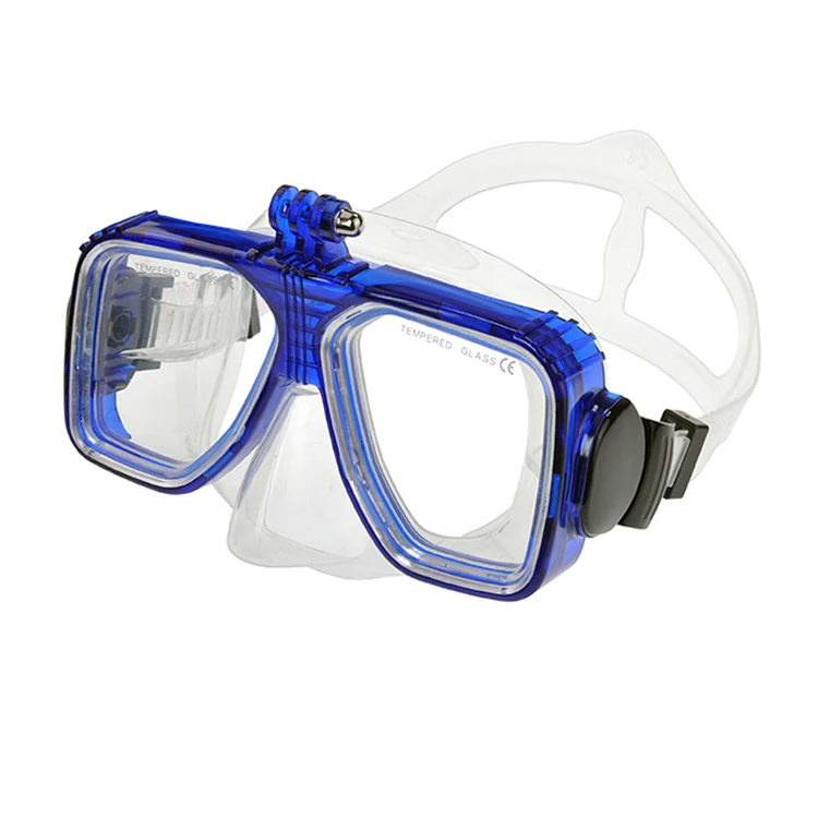 Adult Custom Logo Diving Mask Go pro Camera Bracket Scuba Anti Fog Goggles and Snorkeling Mask