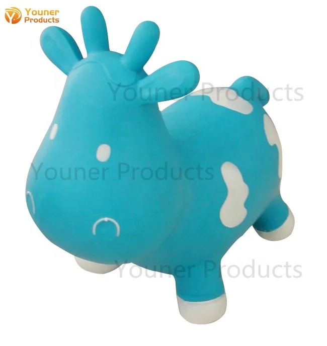 Manufacturer PVC jumping milk cow bouncy hopper inflatable ride on rubber bouncing animal toys for children