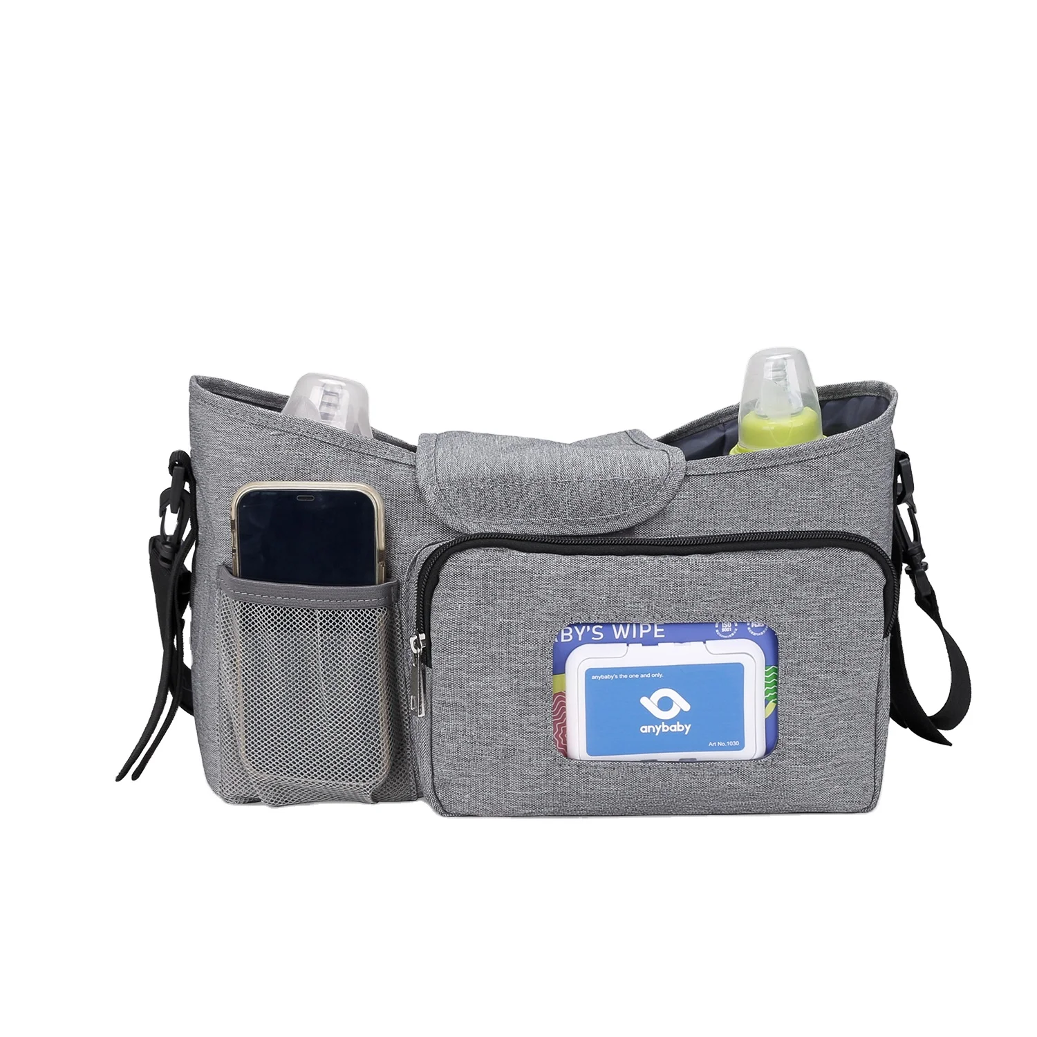 Organizer Diaper Bag for with Drink Holders and Zipped Pockets for Baby Stroller Accessories