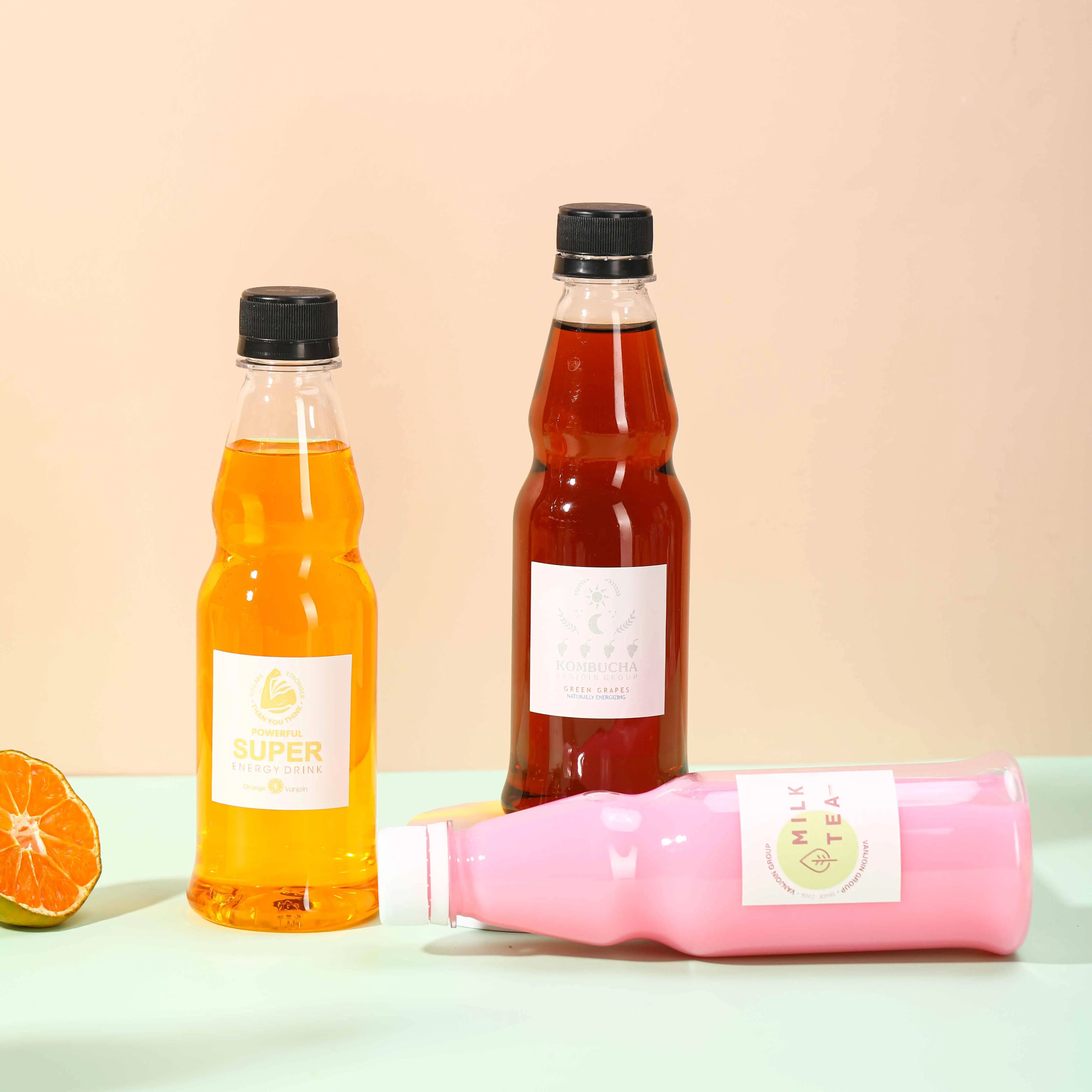 High Quality 350ml Plastic Juice Bottles Juice Business Support Supplier 12oz Plastic Bottles with Labels