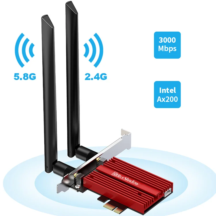 В наличии Ax3000Mbps 2,4 ГГц/Wi-Fi 5 ГГц BT 5,0 сети Wi-Fi, карта с радиатор для ПК Pcie Wi-Fi 6