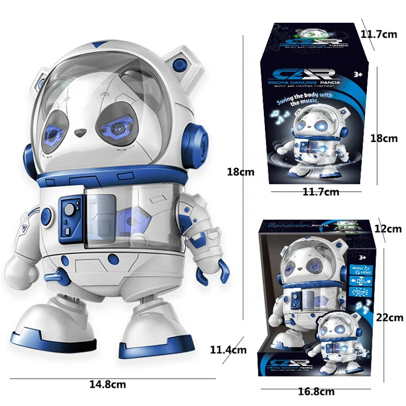 BGL Mechanical Panda With Music Cool Lights Dancing Panda Electric Walking Rotate Robot Toys For Kids