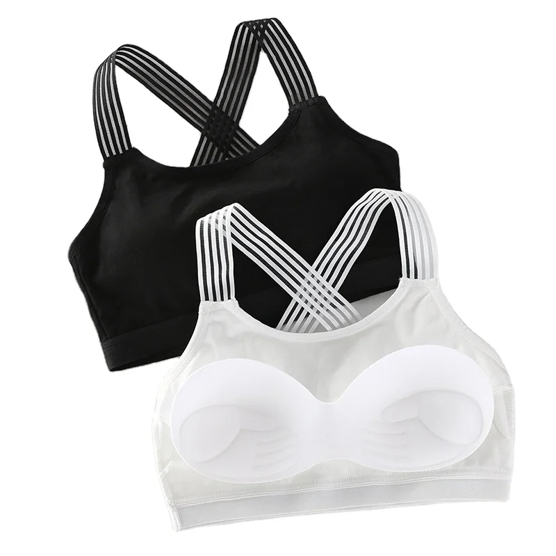 Xingsheng Ladies White Yoga Tops Wire free Padded Long Line Back Yoga Sports Bra