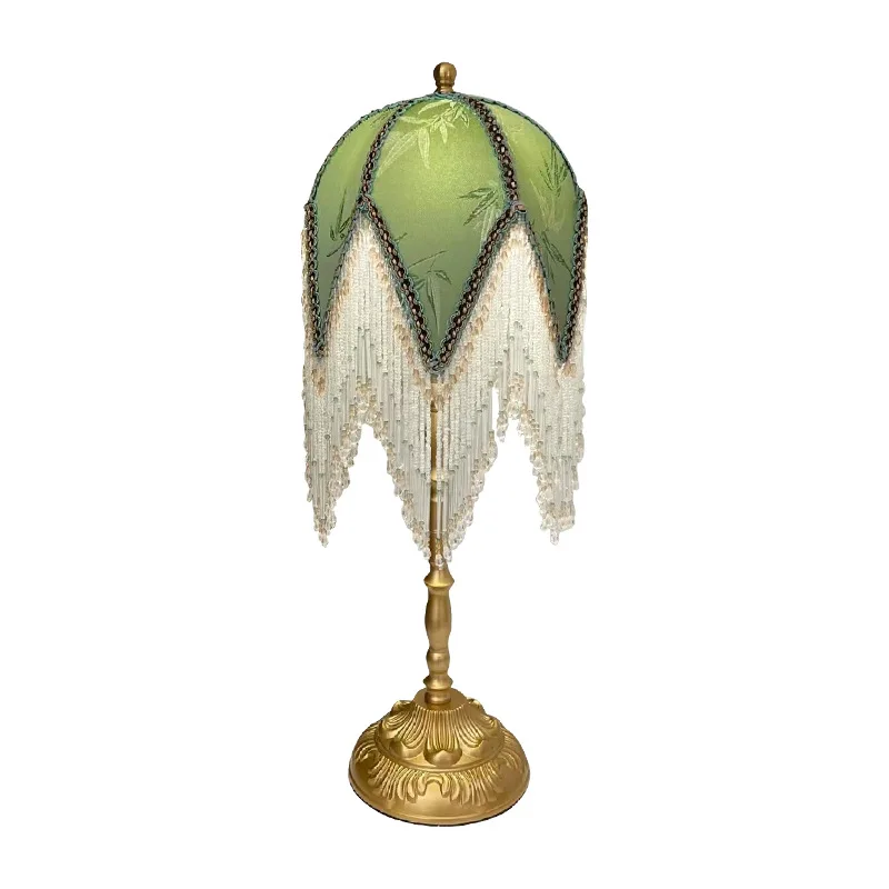 Lumind European luxury vintage Crystal tassel table lamp indoor living room bedside decor lighting lamp lampada da tavolo