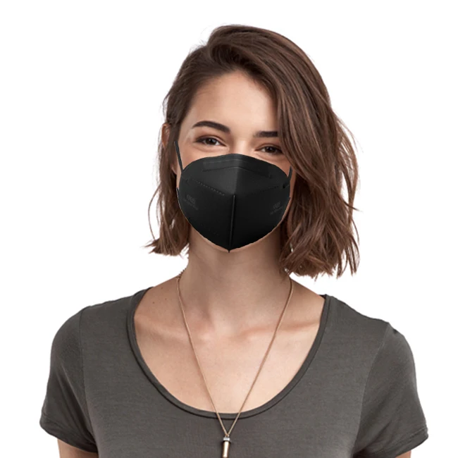 Маска для лица KN95 для взрослых, черная, 5 слоев, приятная на ощупь, Нетканая, зимний подарок, маска KN95