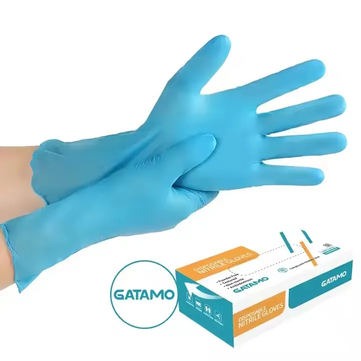 BG45 12 Inch long cuff size M L food grade dental examination pure blue disposable nitrile gloves powder free nitrile gloves