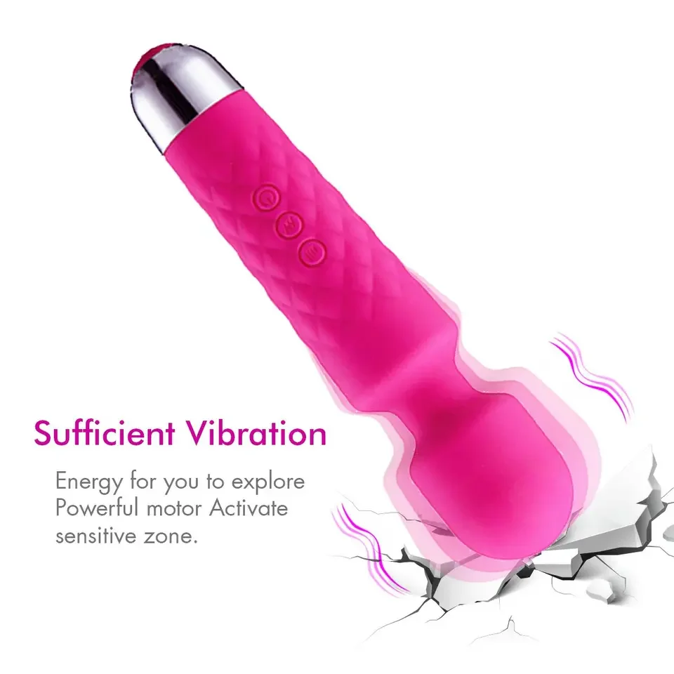 Wholesale 20 Modes Powerful Vibrators Rechargeable Massager G Spot Sex Toys AV Wand Vibrator