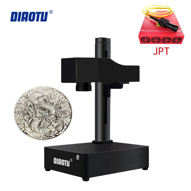 DIAOTU Fiber Laser Engraver Machine 2.5D 3D Portable Mini Laser Marking Machine JPT Laser Marking Machine for Metal