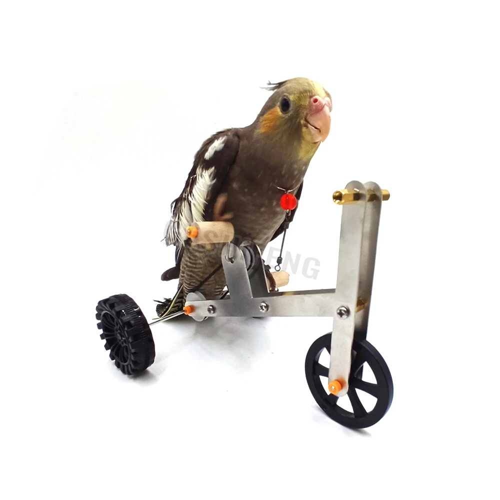 Bird Accessories Bird Three Wheels Bike Toy 16*11*10.5cm Silvery Funny Parrot Toy Birds Training Parrot bicycle