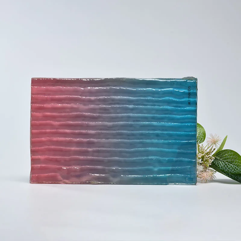 Factory Direct Sales Decorative Clear Tempered Patterned Hot Melt Glass For Commercial Building