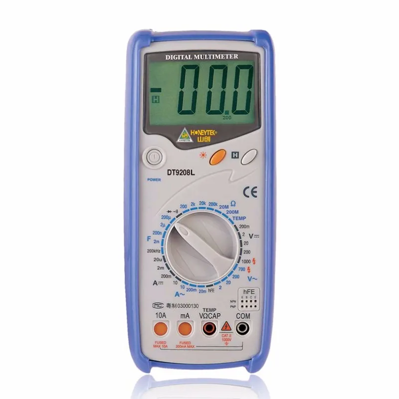DT9208L мультиметр измеритель тока переменного / постоянного сопротивление емкость частота температура тестер