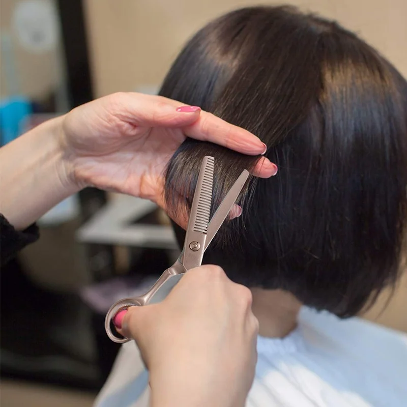 Ready To Ship Professional Salon Barber Hair Cutting Scissors Set 440C Rose Gold Hairdressing Thining Shears 6 Inch