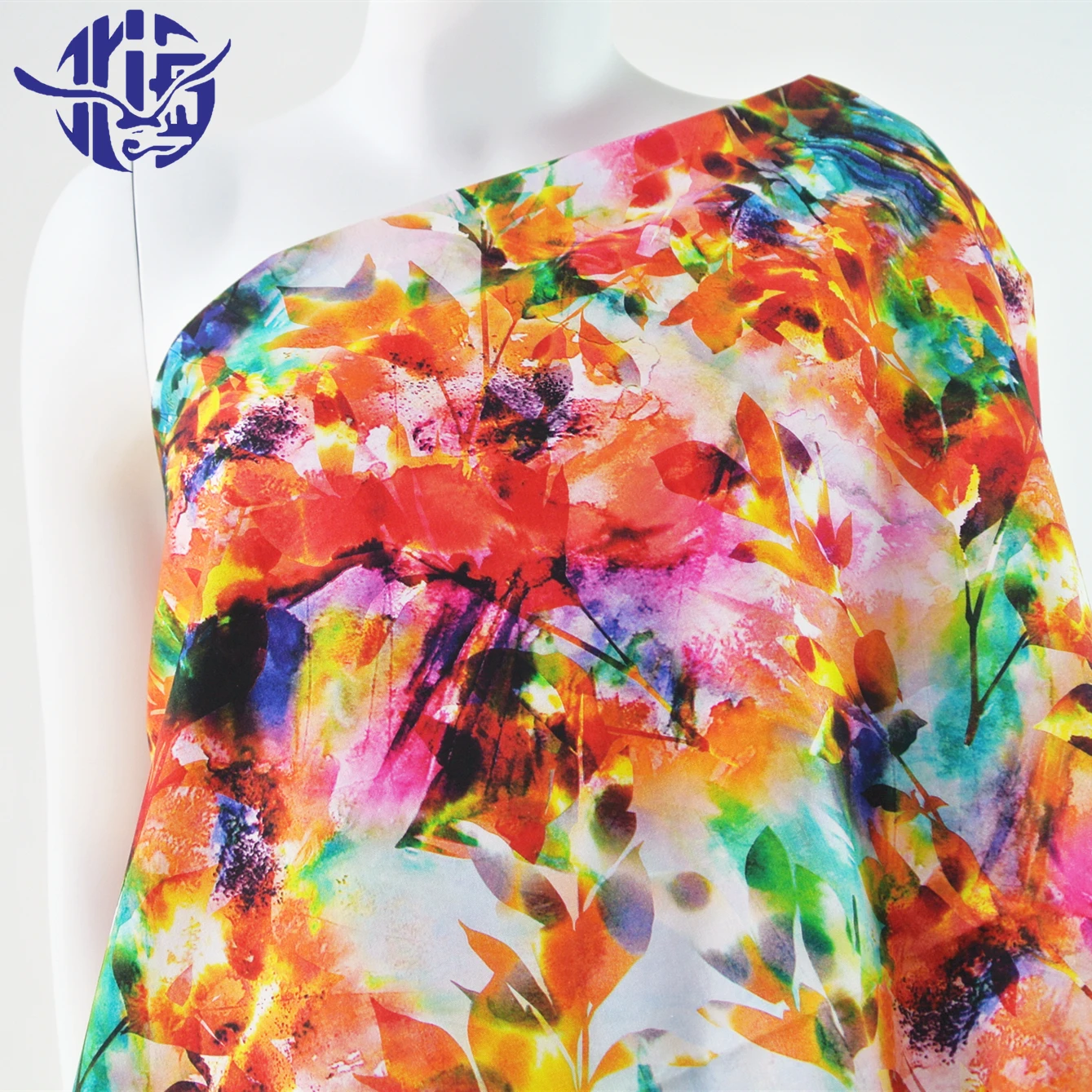 
Eco-friendly custom design twill digital bamboo cotton fabric printed for skirts 