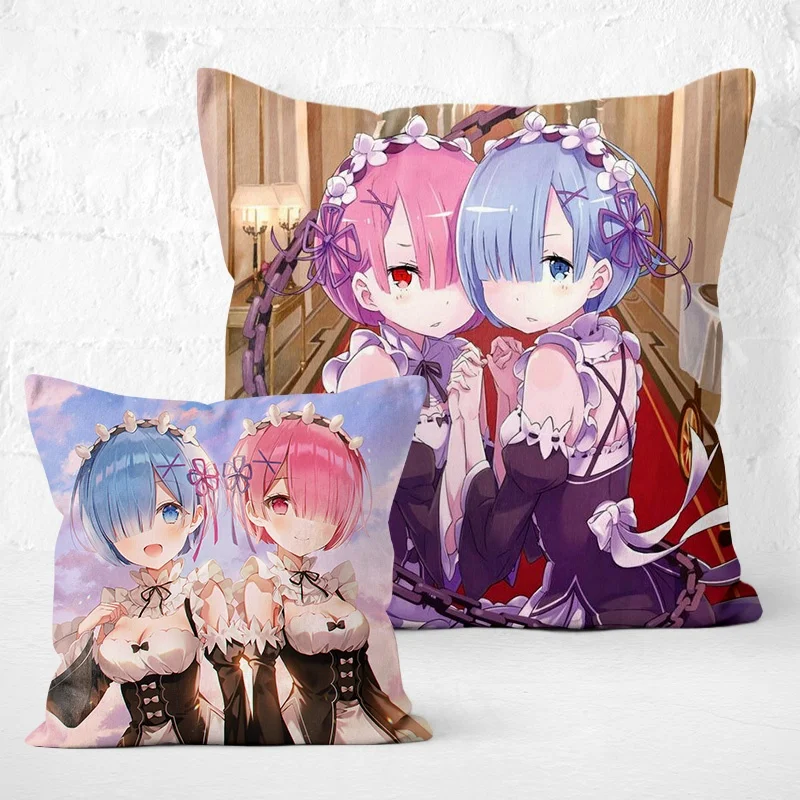 Manufacture 45*45cm soft short plush cushion cover custom printing 3D anime pillow case cover