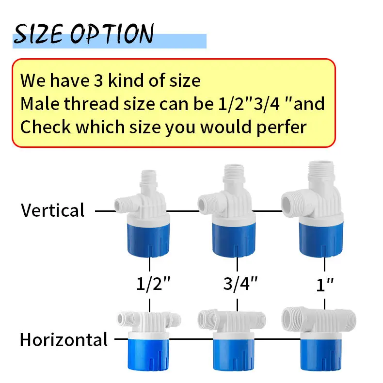 China manufacturer float valve cheap ABS plastic 3/4 inch auto shut off filling water level control valve for water tank