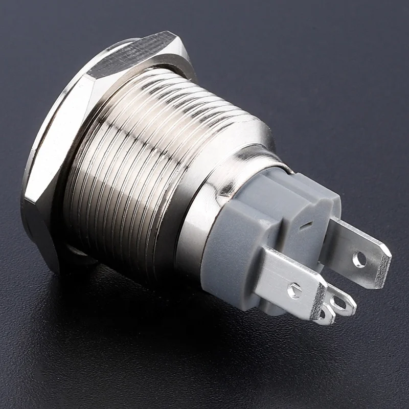 19mm metal anti vandal switch button 4 pins 15A momentary 12v ring illuminated push button switch