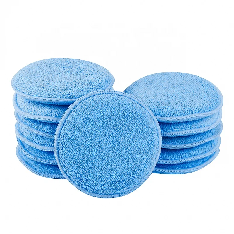 Wholesale 5 inch Sponge Car Cleaning Ultra Gentle Microfiber Car Wax Applicator Pads Buffing Pads