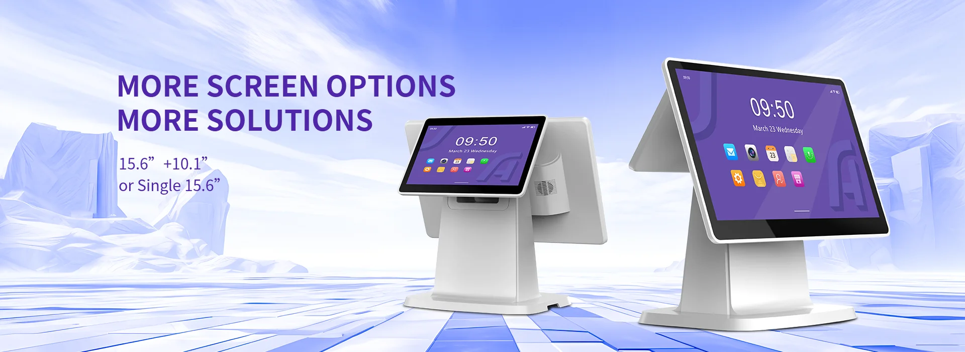 Point of Sale Dual Screen Windows10 True Flat Touch Screen Desktop Pos Grocery Cash Register