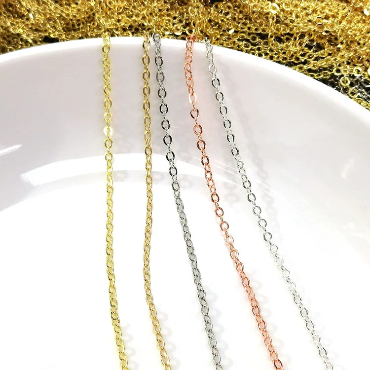 BCL1292  Tiny Minimalist Dainty 18K 14K Gold Silver Rose Gold Plated Brass Cable Link Chain for DIY Jewelry Making