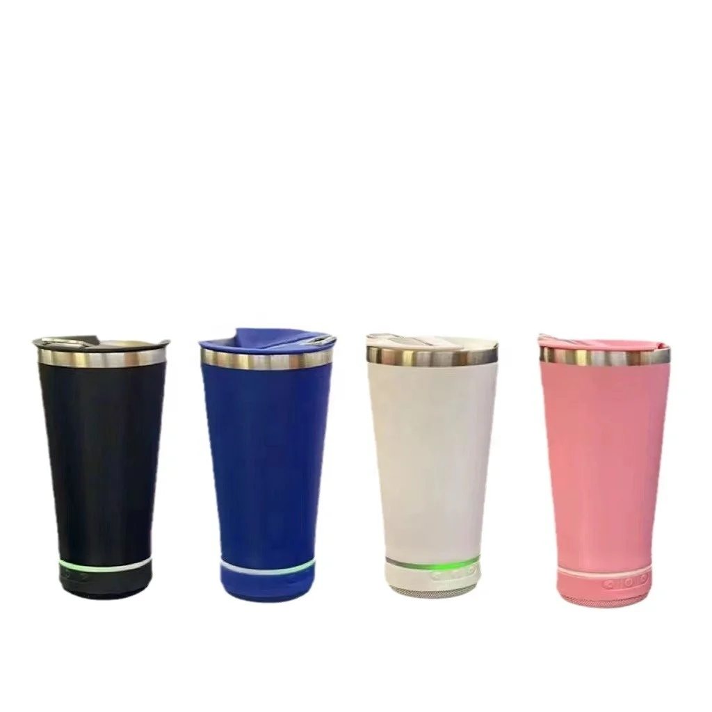 USB Bluetooth Speaker Cup 304 Stainless Steel Thermos Portable thermal straw Sublimation Blue-tooth Music Tumbler