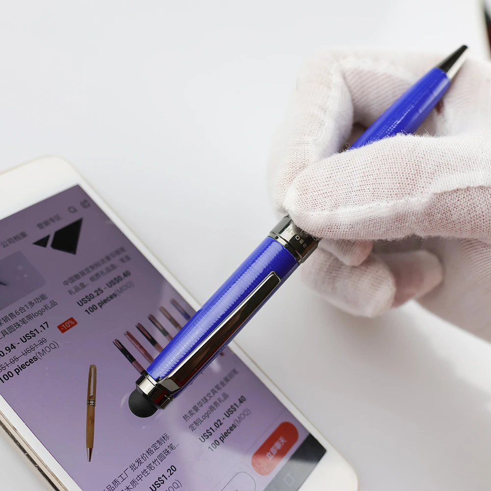 GemFully stationery trend 2024  metal touch screens 2 in 1 ballpoint pen for businesses and individuals