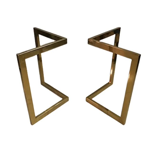 Polished Golden color W Shape Modern Antique table legs, stainless steel table leg, modern Stainless Steel Table Legs Polishing