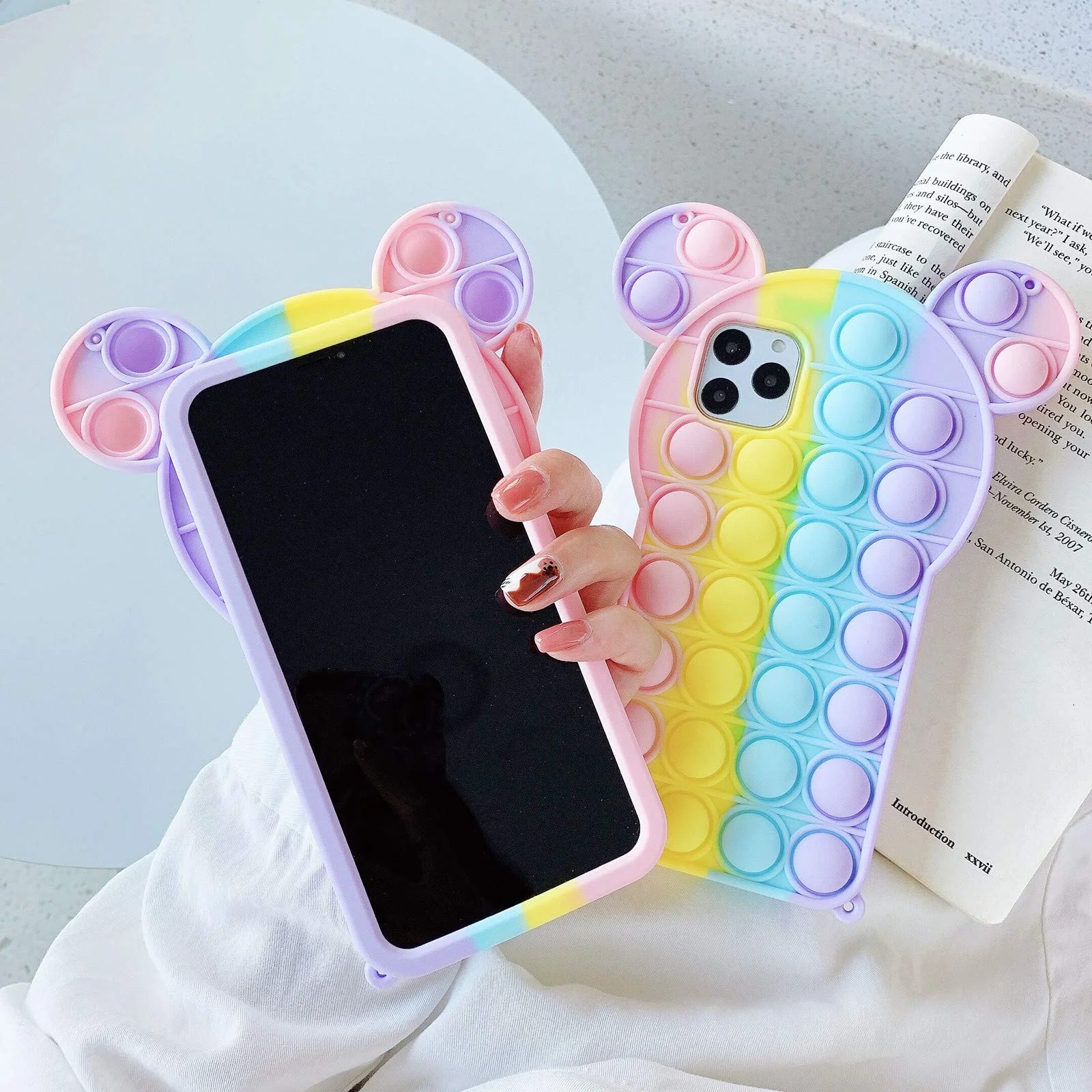 Fast Dispatch stocked Easycosy Mobile Phone Protective Shell Push Bubble Fidget phone case Toys for i-Phone 11 PRO 12 13 Pro Max