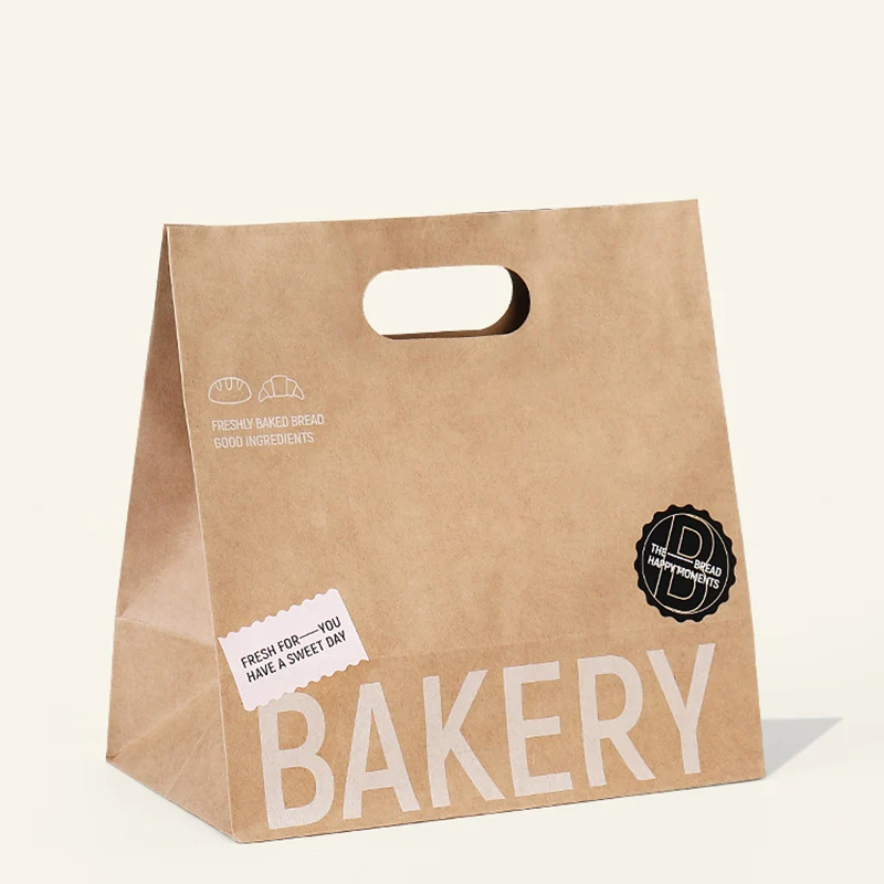 Food Sandwich Takeaway Packaging Bread Bag Design Customized For Fruit And Vegetable Eco-Friendly Shopping Paper Bags