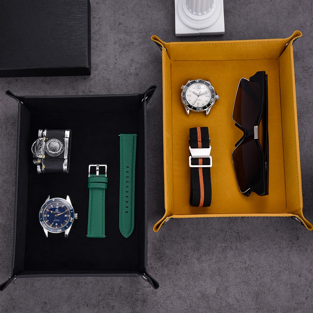 JUELONG Rectangular Valet Display Tray Catchall Tray for Jewelry Wallets Watches Cell Phones Glasses