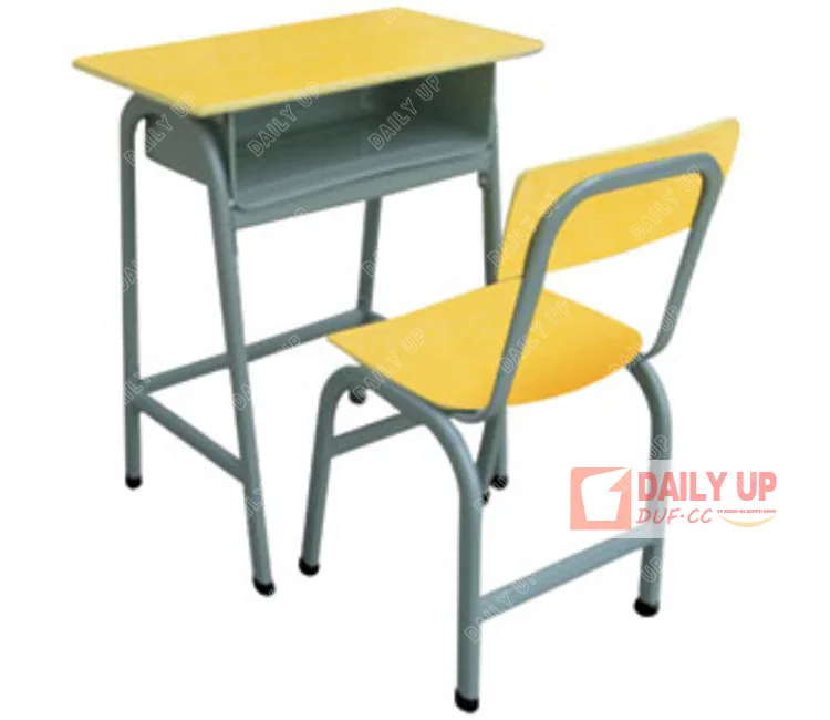School Student Desk and Chair Fixed Child Bed Room Furniture Set Environmental Wooden Study Table Chair Designs