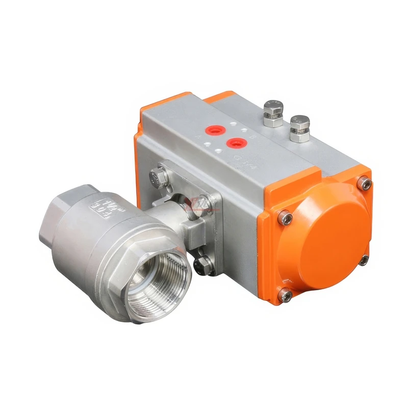 Высокотемпературная нержавеющая сталь NPT BSP BSPT 1000WOG 1 6 МПа PN16 304 316 пара двухсторонний Пневматический шаровой клапан с 2 резьбой
