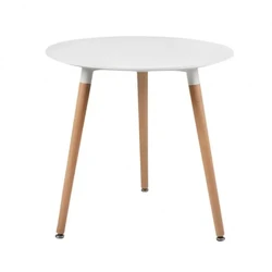 Office Kitchen Modern Wood Legs White Round Mdf Dining Table living room tables Kitchen Dining Table