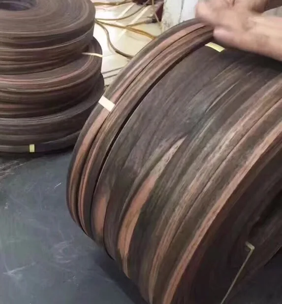 Factory supply natural edge banding veneer furniture0.5mm1mmOak walnut  maple cherry birch okoume edge veneer