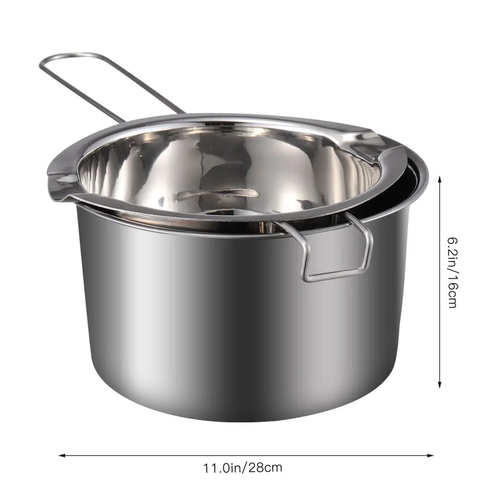 Best Sellers Stainless Steel Double Boiler Pot Long Handle Wax Melting Pot Set For Chocolate Butter