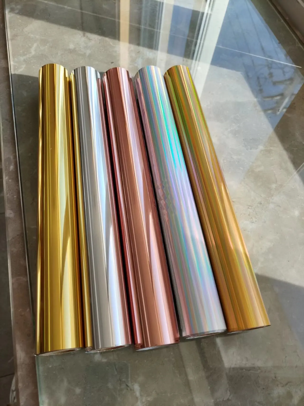 SHENGSHENG Gold And Silver Holographic Craft Foil Paper Hot Stamping Toner Reactive Foil For Laminator
