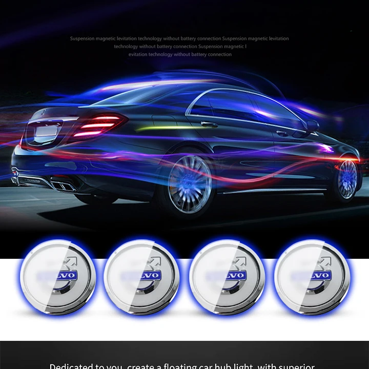 New Upgrade LED Illuminated Wheel Center Caps Hub Cover Lights Magnetic Suspension Hubs Hot Sale