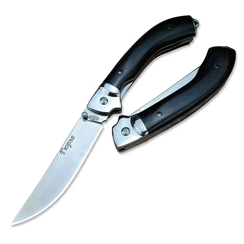 Russian Knife Outdoor Camping 7Cr15Mov Blade Survival Ebony Handle Tactical Hunting Pocket Knife