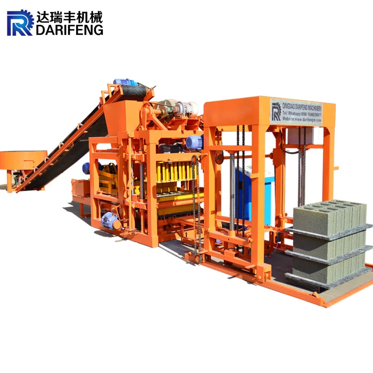 QT4-25 4 inch block machine fully automatic concrete bricks sand fly ash block machines for the production of building materials
