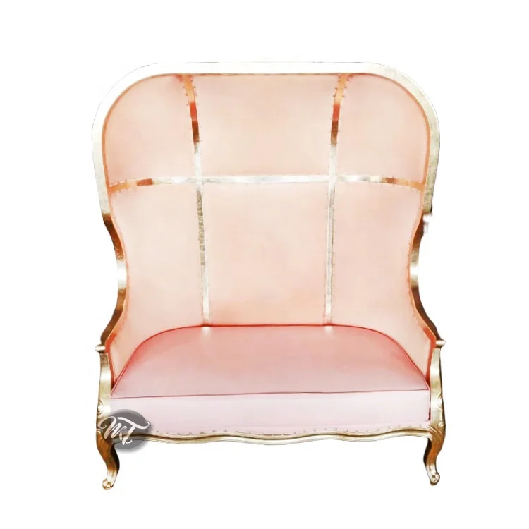 Romantic Wedding Mandap Double Seater pink Bird Cage Throne Chair for Bride and Groom