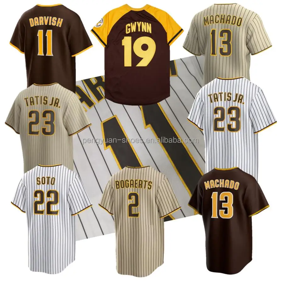 Best Quality #2 Xander Bogaerts #13 Manny Machado #23 Fernando Tatis Jr. #19 Tony Gwynn Customizable American Baseball Jersey