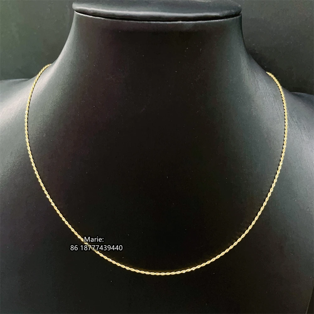 Bulk sale Twisted Link Rope Chain Solid Gold Jewelry Gold 18k Real Au750 18k Real Gold Chain Jewelry 18k rope chain